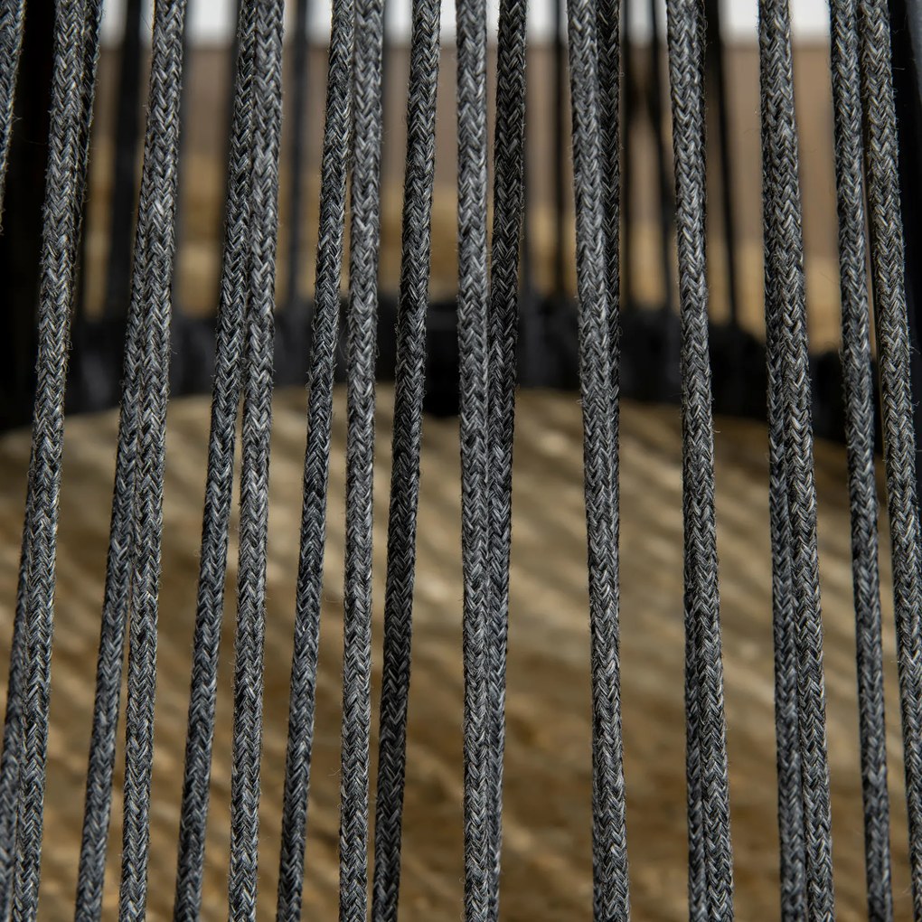 Outsunny Stół Ogrodowy Boho Rattan PE Odporny na Warunki Atmosferyczne Czarny Naturalny 39x39x49cm | Aosom PL