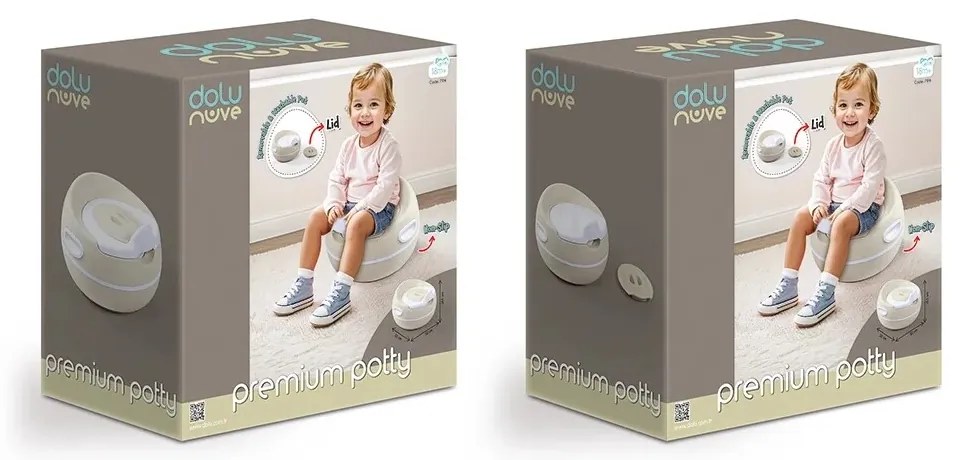Nocnik Dolu Baby Premium, beżowy, 19,5 x 34,5 x33,5 cm