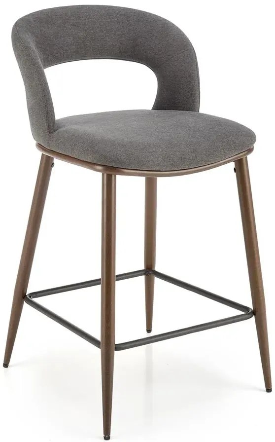 Welwetowy popielaty hoker z oparciem K7-S43