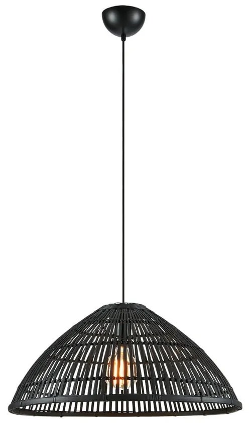 Lampa wisząca w kolorze matowej czerni z bambusowym kloszem ø 58 cm Capello – Markslöjd
