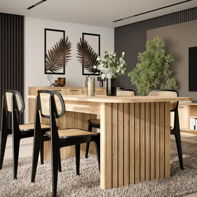Stół z lamelami Formswift 7128, rozkładany od 180 do 230 cm, dąb Mauvella