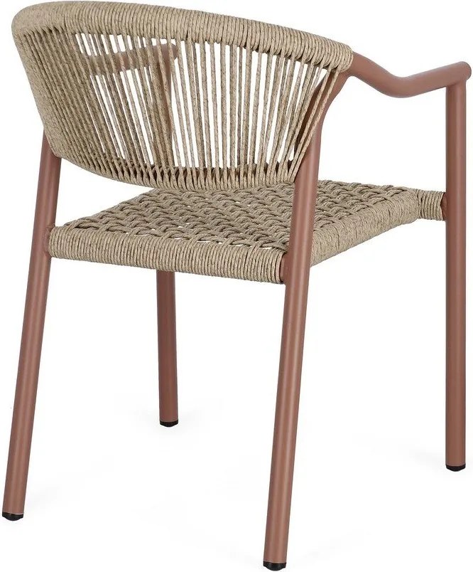 Czerwono-naturalne metalowe krzesło ogrodowe Canarias – Bizzotto