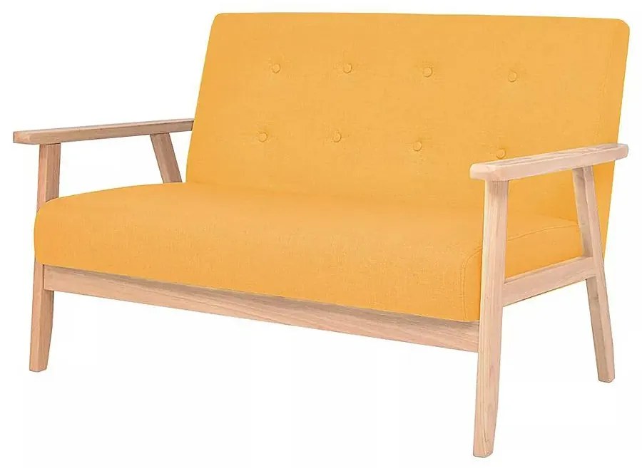 2-osobowa żółta sofa retro T4-H42
