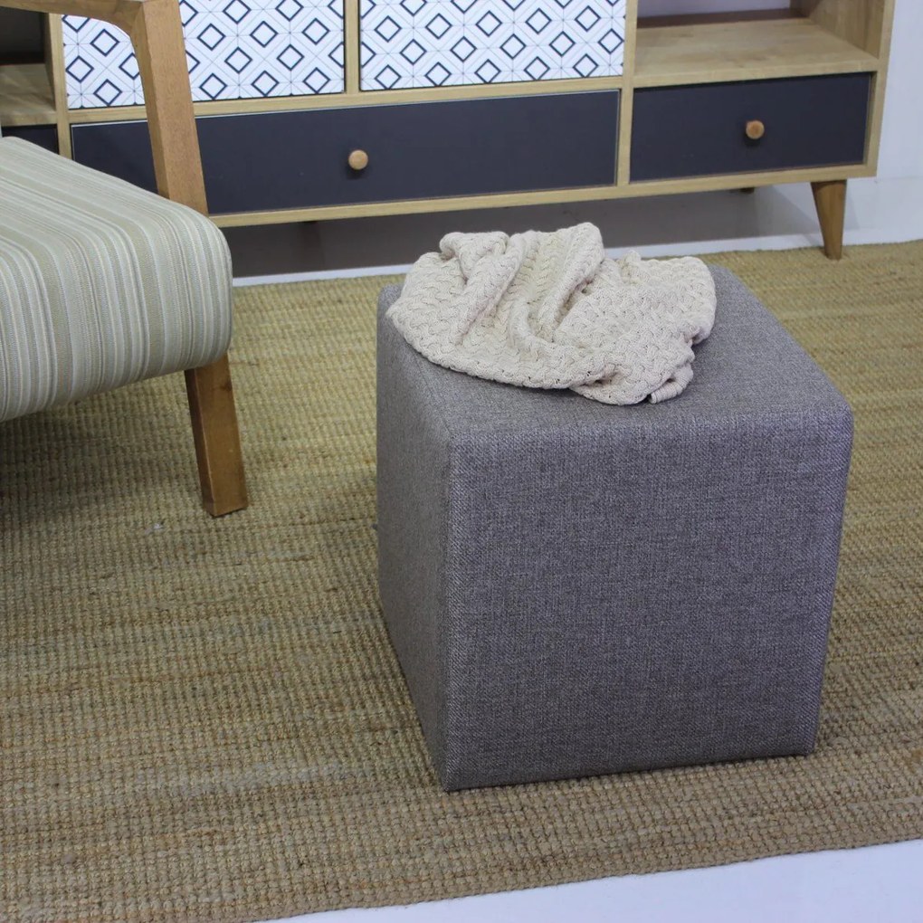 Taboret Kare Pouf Brown