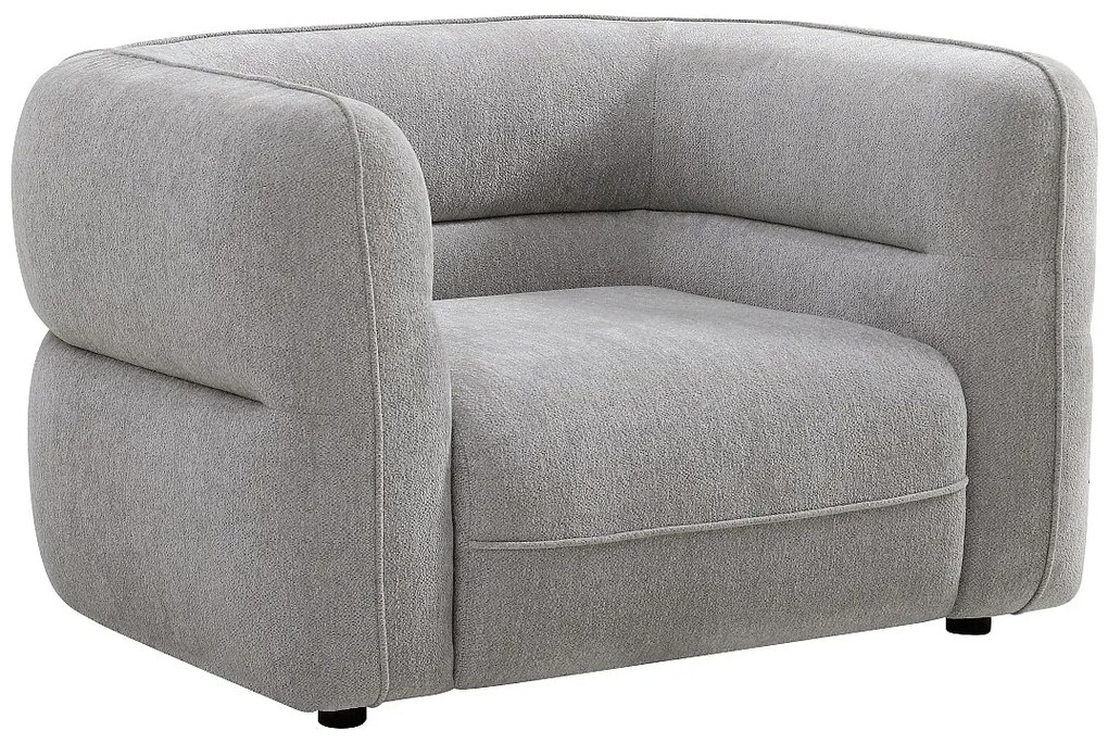 Fotel z szarej tkaniny szenilowej TALIENA