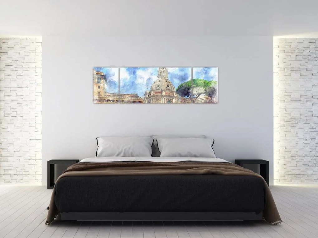 Obraz - Kościół Santa Maria di Loreto, Rzym, Włochy (170x50 cm)