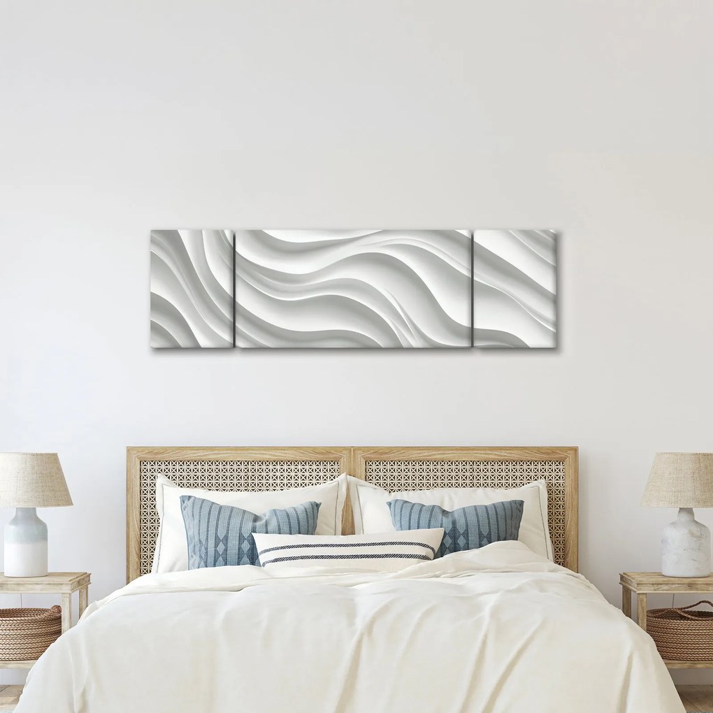 Obraz - 3D białe fale (170x50 cm)