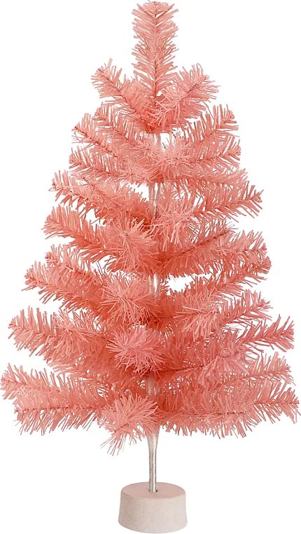 Nettlife Mini Różowa Choinka Bożonarodzeniowa 60 cm, mała sztuczna choinka z PVC do dekoracji stołu, biura i przyjęć.