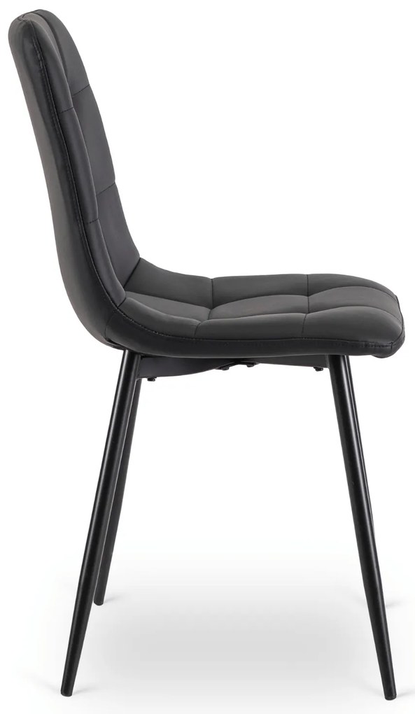 Zestaw Stół Okrągły Rozkładany HARRY 102-142 cm Dąb Artisan/Czarny i 4 Krzesła z Ekoskóry DALVIN Czarne Nowoczesne Loft