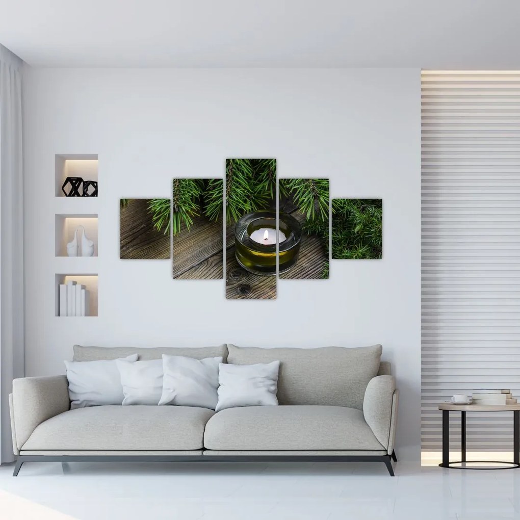 Obraz - świeca bożonarodzeniowa (125x70 cm)