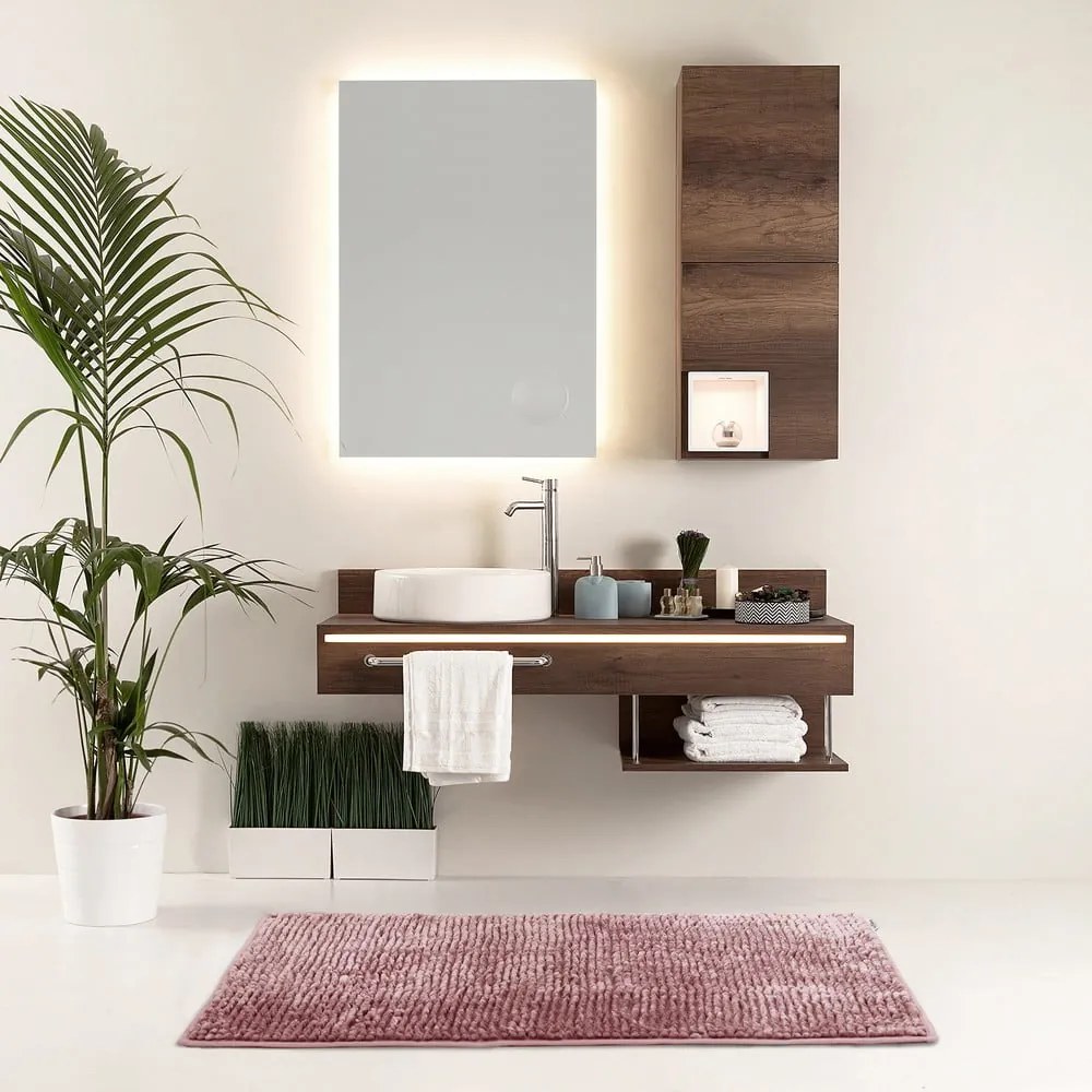 Różowy dywanik łazienkowy 60x90 cm Bati – Restilo