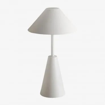Bezprzewodowa Lampa Stołowa Led Na Zewnątrz Z Żelaza Alexis Biała - Sklum