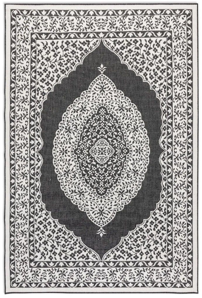 Dywan dwustronny zewnętrzny Gemini Alladyn czarno-kremowy 160 cm x 230 cm