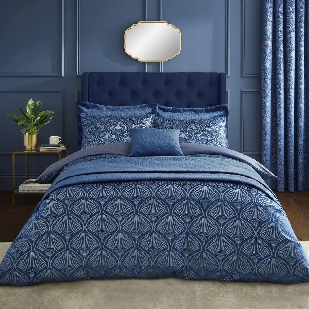 Niebieska pościel dwuosobowa 230x220 cm Art Deco Pearl – Catherine Lansfield