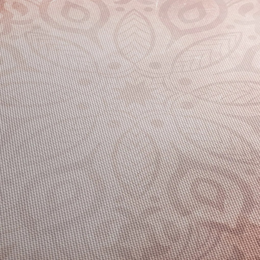 Obraz - Różowa mandala (z zegarem) (90x30 cm)