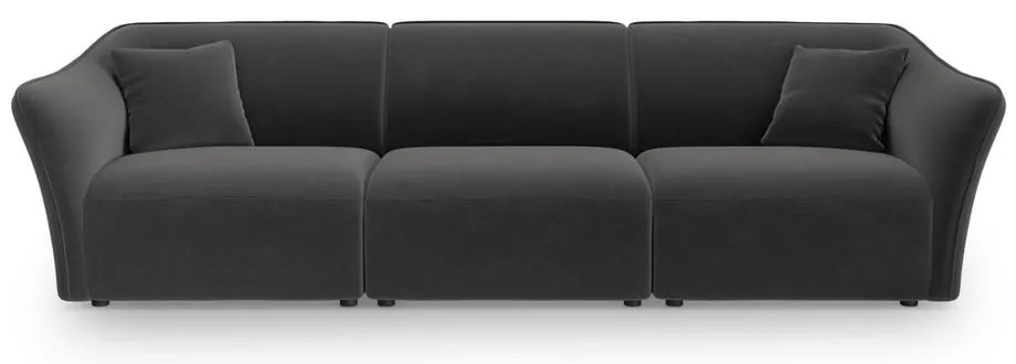Ciemnoszara aksamitna sofa 292 cm Tokyo – Cosmopolitan Design