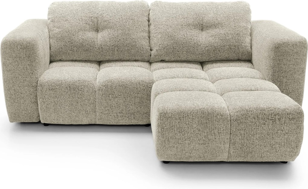 Masseno Narożnik ARTE z funkcją spania i pojemnikiem na pościel Narozniki L, Rozkładana sofa - Kremowy, BELLO 05