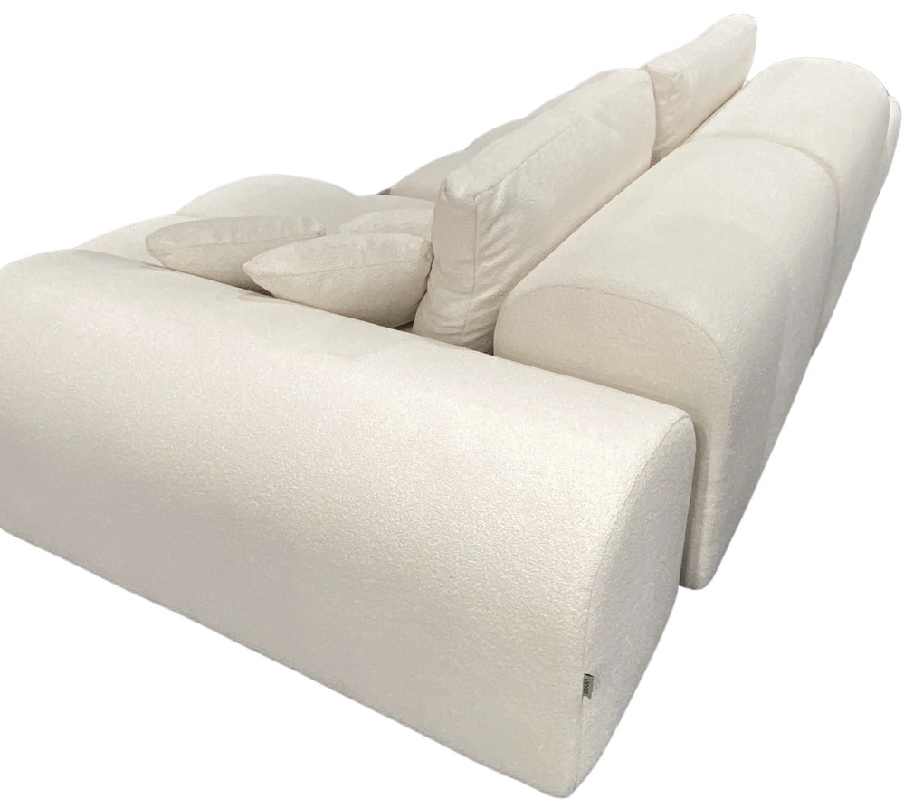 Narożnik sofa modułowa narożna Morano tkanina Manza boucle jasny beż