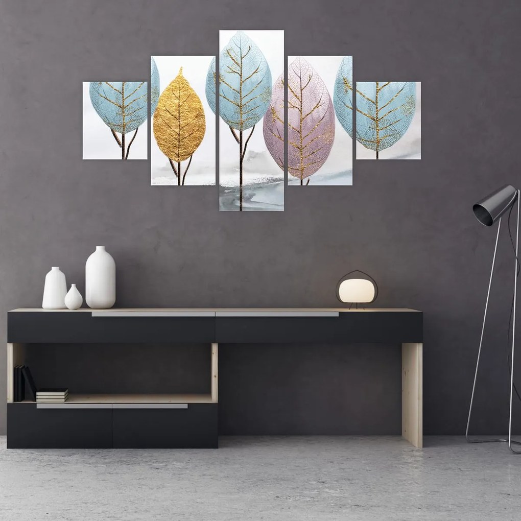 Obraz - Designowe drzewa (125x70 cm)