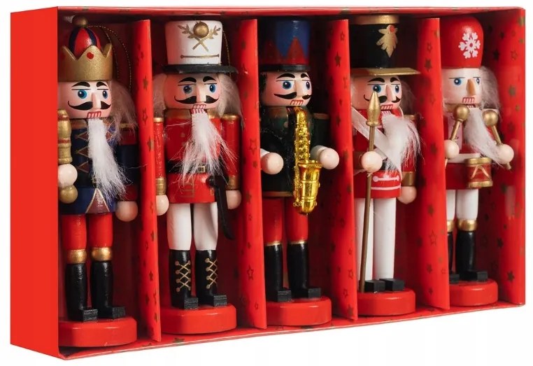Ozdoby świąteczne NUTCRACKER zestaw 5 szt., kolorowe