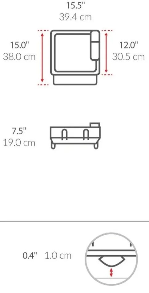 Simplehuman Ociekacz do naczyń Compact, stal, plastik, FPP, czarny