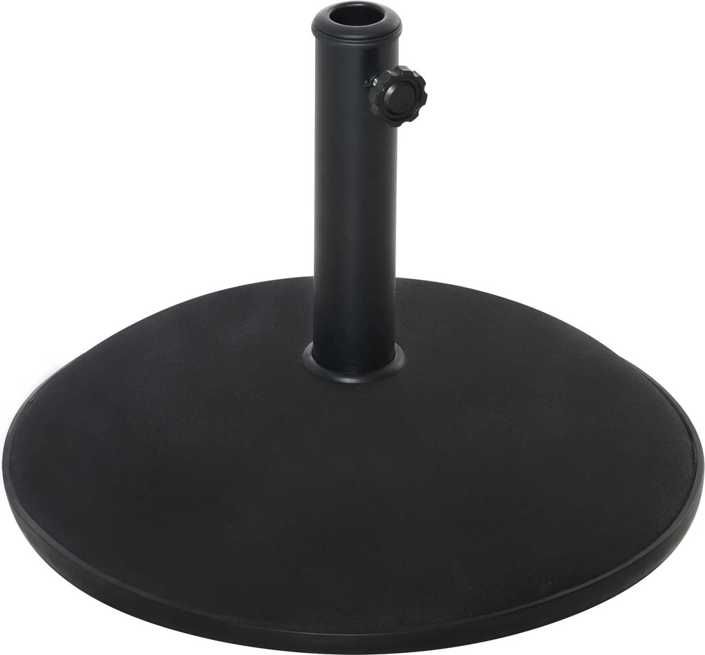 Outsunny Podstawa na Parasol 25kg Stalowa Wytrzymała na Warunki Pogodowe Czarna | Aosom PL