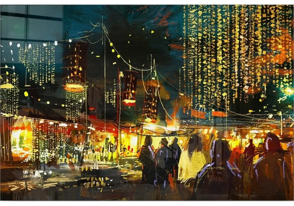 Szklany obraz 100x70 cm City Street – Wallity