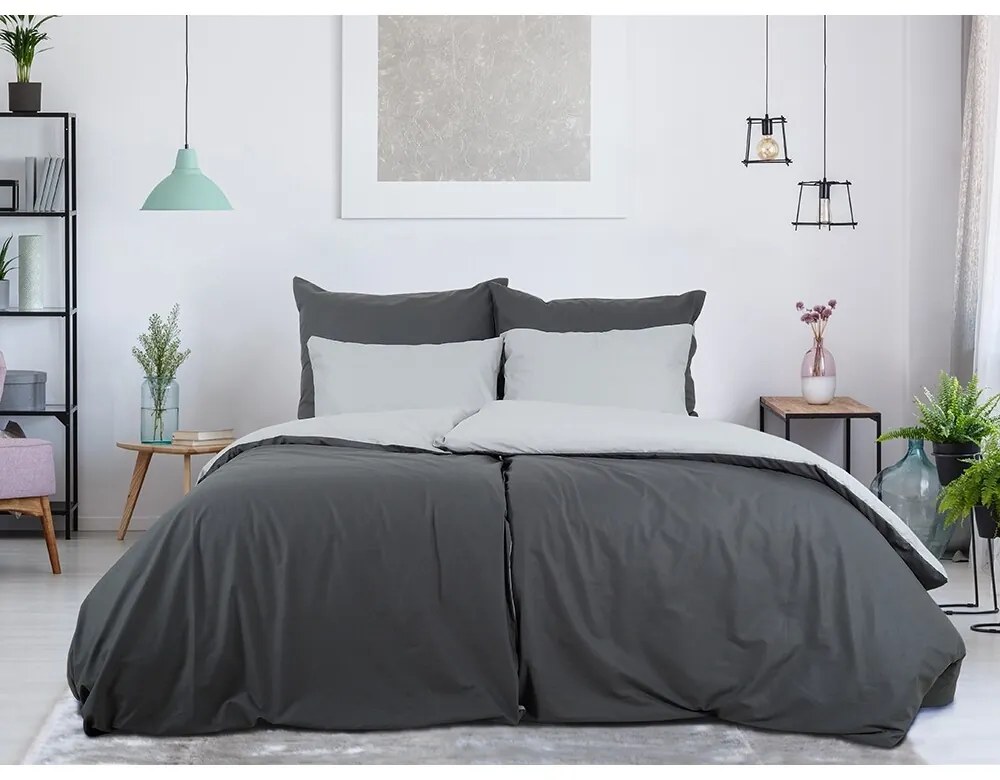 B.E.S. Petrovice Bawełniana pościel Double face antracyt/szary