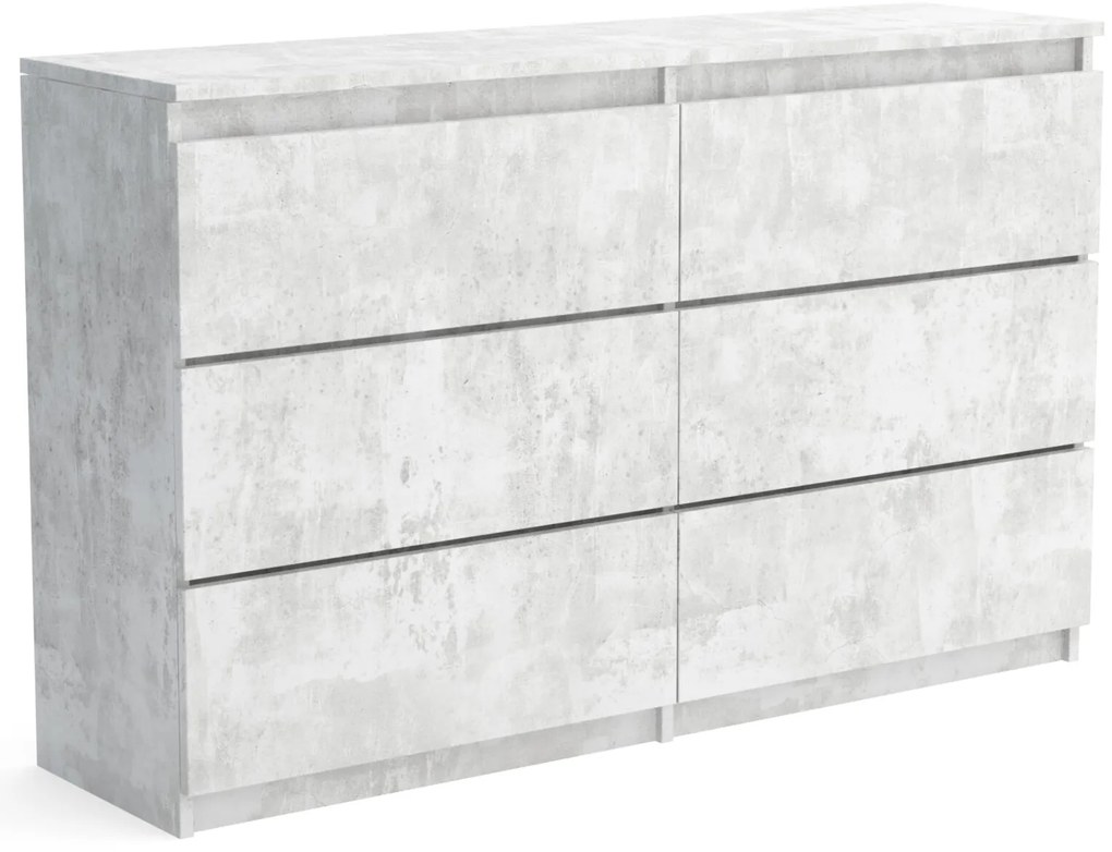 Duża komoda 6 SZUFLAD Szafka 120 cm ARIA Beton