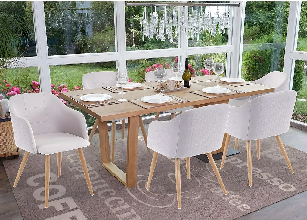 Krzesło do jadalni MCW-D71 (zestaw 6 sztuk),  jasnoszary