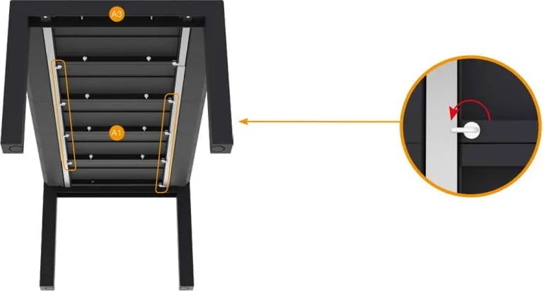 Rozkładany stół do kawiarni i ogrodu Vegas Table Medium 180/220