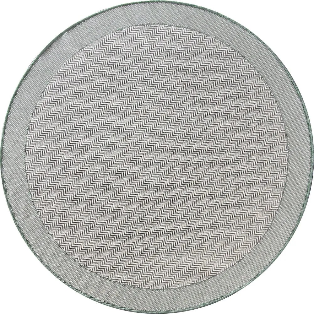 Dywan zewnętrzny Miovani kremowo-zielony 200 cm x 200 cm koło