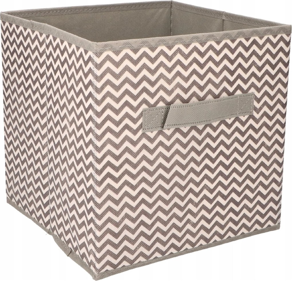 Organizer Tekstylny Wzór Zygzak Pudełko kosz 25x25x25 cm do Szafy Garderoby