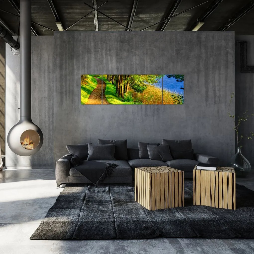 Obraz szlaku wzdłuż wody (170x50 cm)
