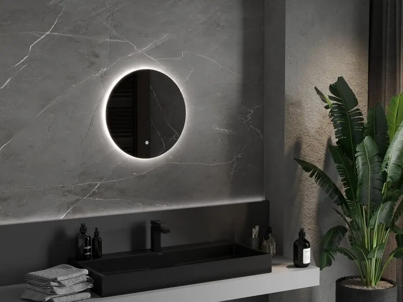 Mexen Erg lustro łazienkowe podświetlane, okragłe 50 cm, LED 6000K, antypara - 9823-050-050-611-00