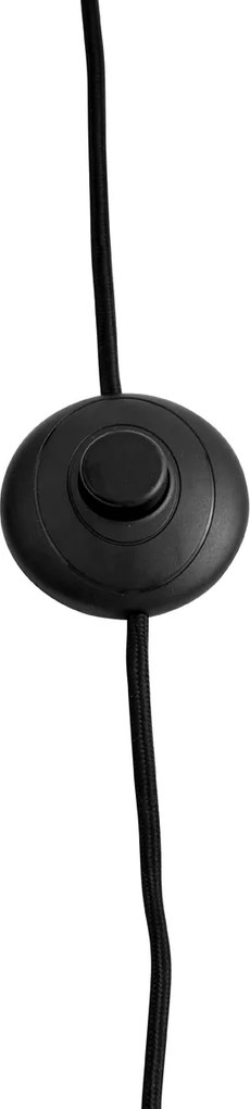 Lampa podłogowa art deco czarna z przydymionym szkłem - Vidro