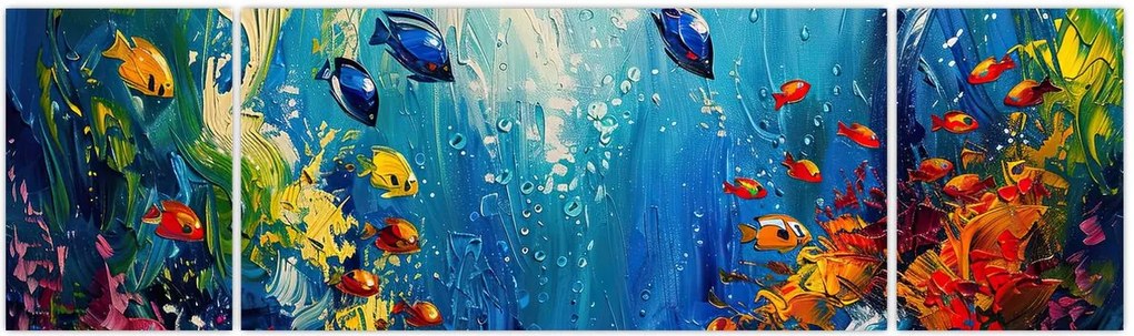 Obraz - Malowanie podwodnego świata (170x50 cm)