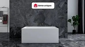 Wanna wolnostojąca prostokątna – 232 l – 150 × 75 × 60 cm (dł. × szer. × wys.) – kolor biały – akrylowa - ASPIUS