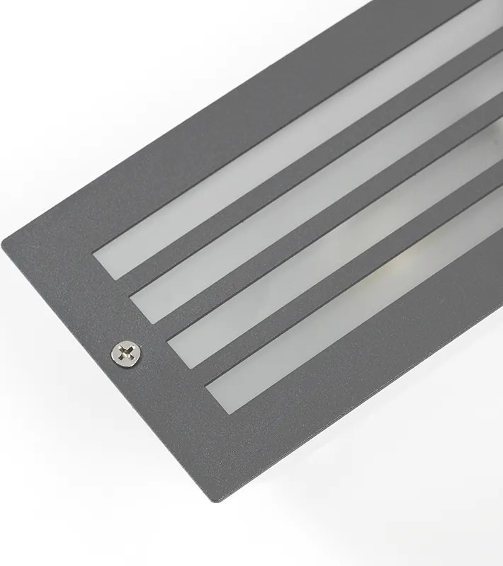 Zestaw 4 nowoczesnych lamp wpuszczanych w kolorze ciemnoszarym IP44 - Hurricane