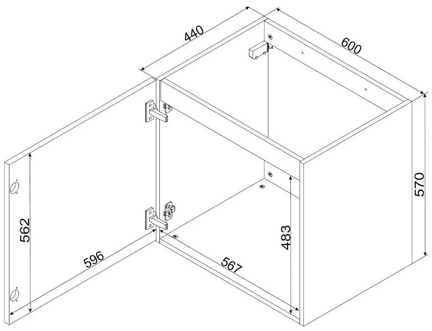 Szafka pod umywalkę 60 cm jasnoszary mat - Havis 9X