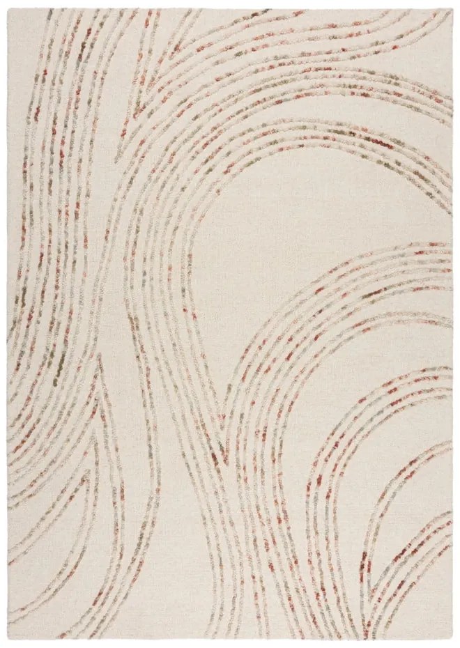 Pomarańczowy/kremowy wełniany dywan 80x150 cm Abstract Swirl – Flair Rugs