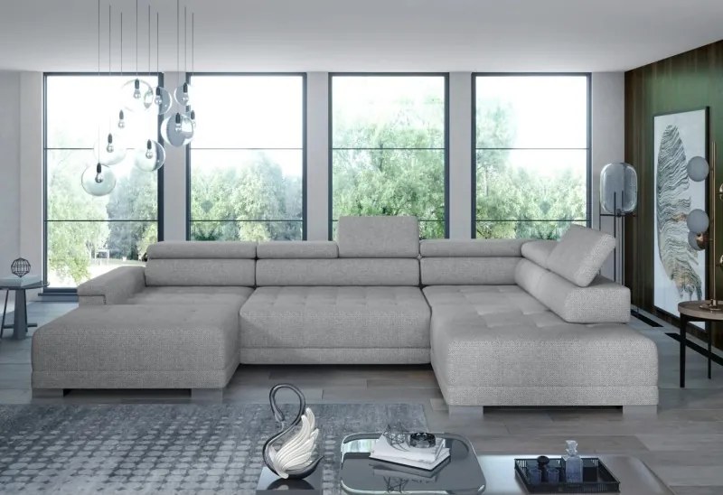 Narożnik CAMPO XL z elektryczną regulacją siedziska Prawostronny w tkaninie MEMPHIS 16 WERSAL