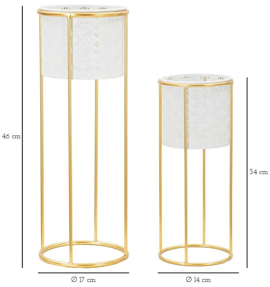 Metalowe kwietniki 2 szt. ø 17 cm (wysokość 46 cm) Whity – Mauro Ferretti