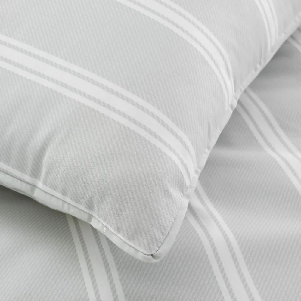 Szara bawełniana pościel jednoosobowa 135x200 cm Ashford Stripe – Bianca