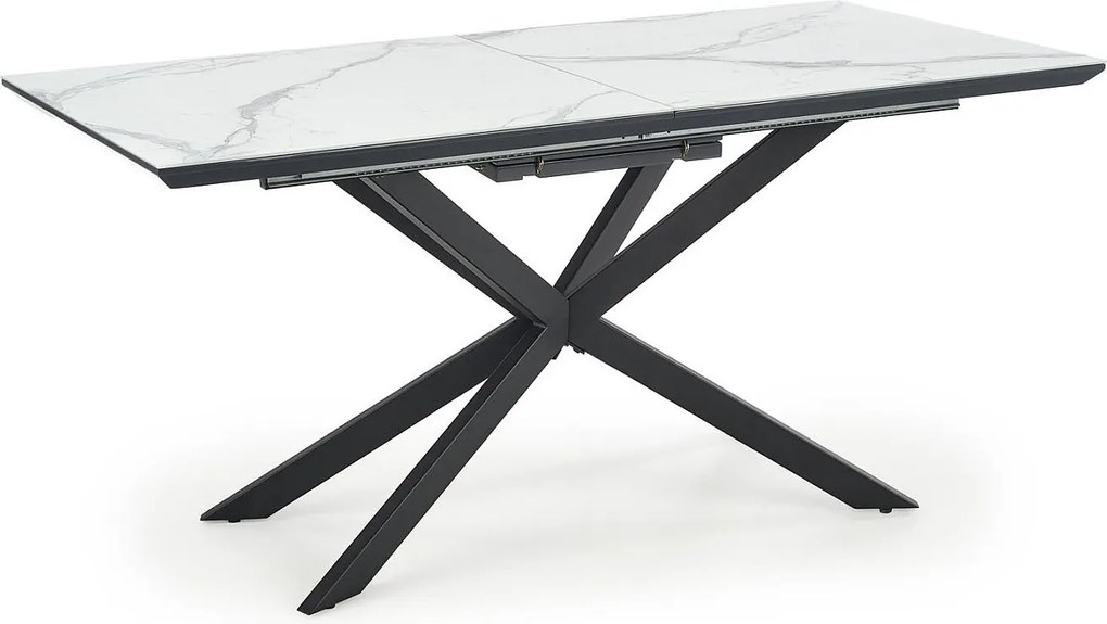 Stół rozkładany DIESEL 160(200)x90 biały marmur/czarny