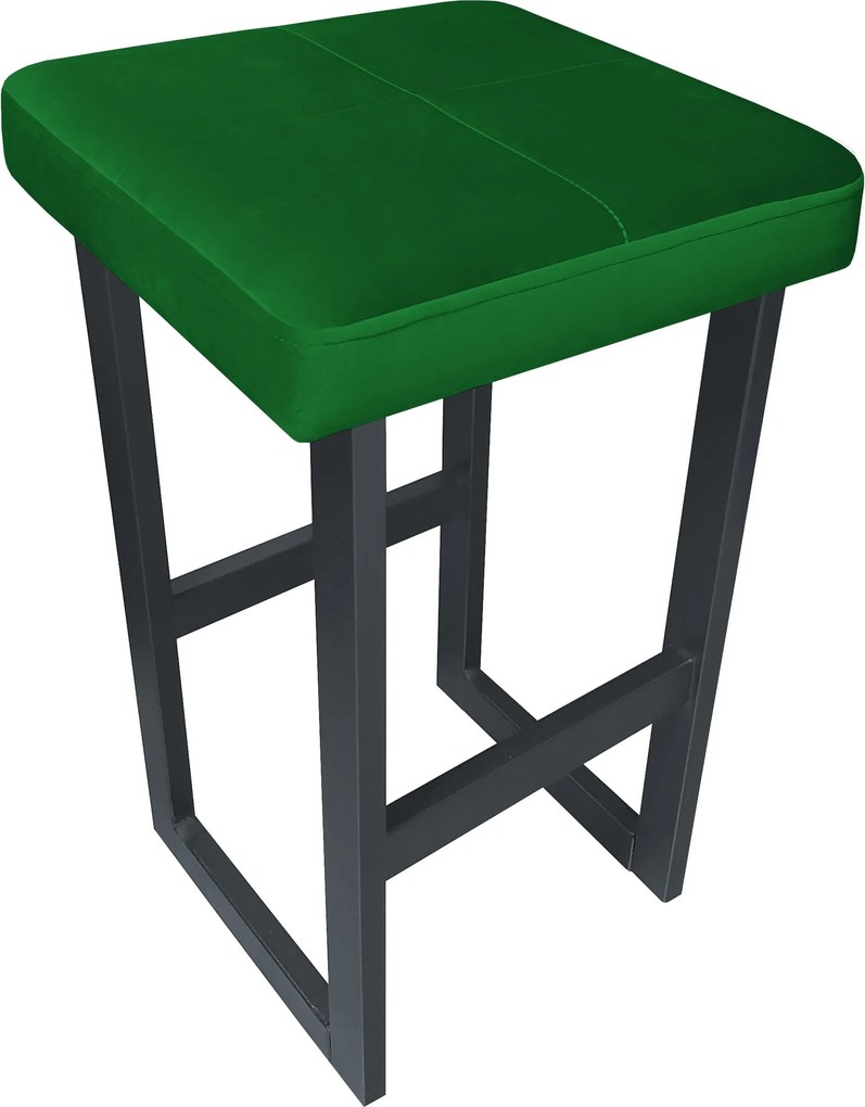 Hoker ALEX krzesło barowe tkanina Welur podstawa metalowa : Kolor Stelaża - Grafit, Kolor tkaniny - VELVET - MG25, Wysokość - 75 cm