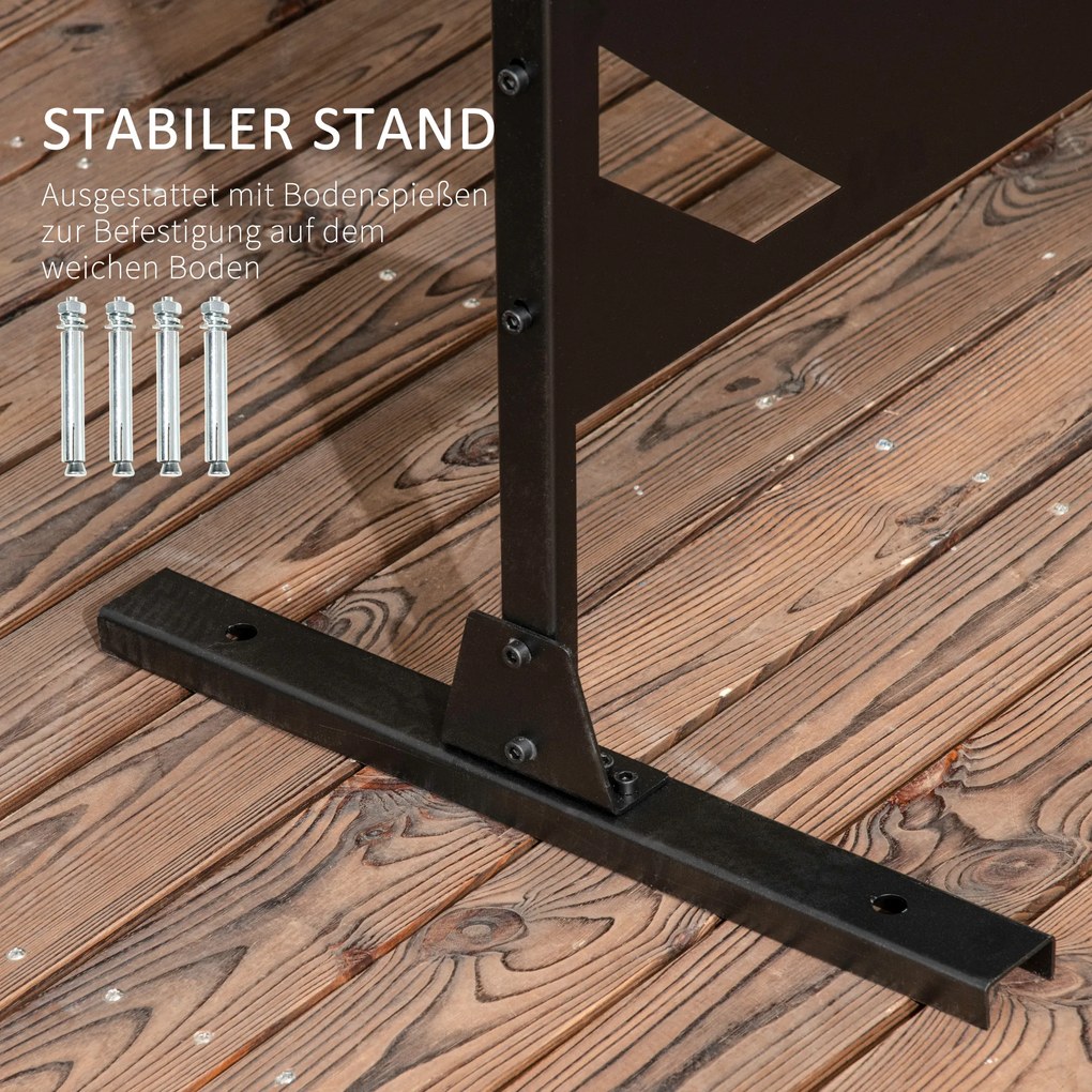 Outsunny Parawan Zewnętrzny 122x198 cm Design Liścia Palmy Stabilne Noggi | Aosom PL