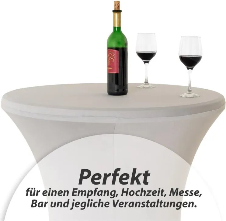 Elastyczny pokrowiec na stół koktajlowy 80x110 cm jasnoszary