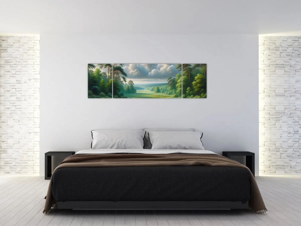 Obraz - Zielony krajobraz (170x50 cm)