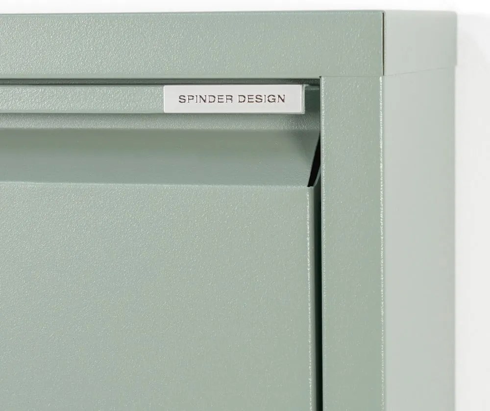 Szarozielona metalowa uchylna szafka na buty 50x103x15 cm Billy – Spinder Design